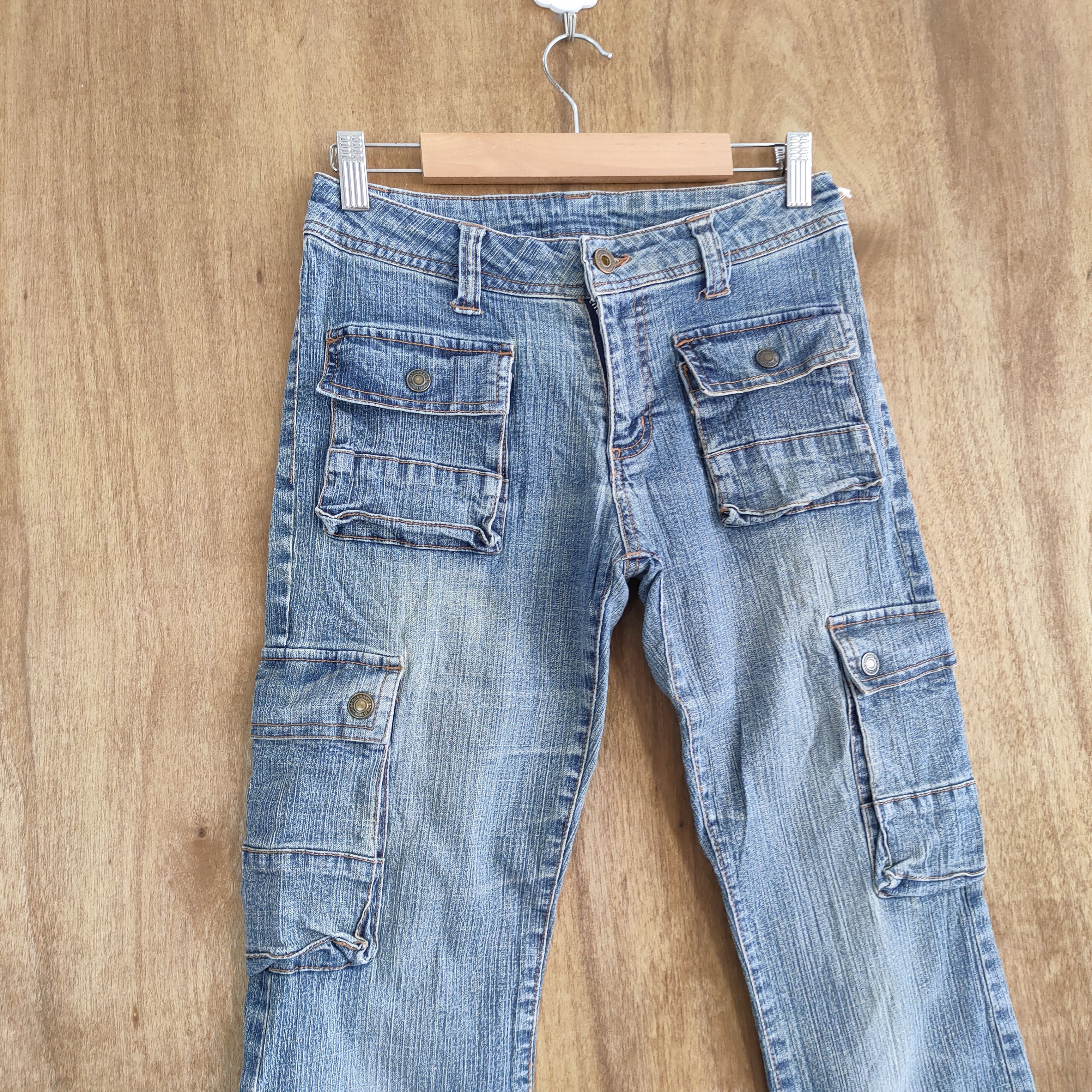 Japanese Brand × Jean VINTAGE JAPANESE FLARE BOOTCUT FADED CARGO PANTS Size US 26 / EU 42 - 4 Thumbnail