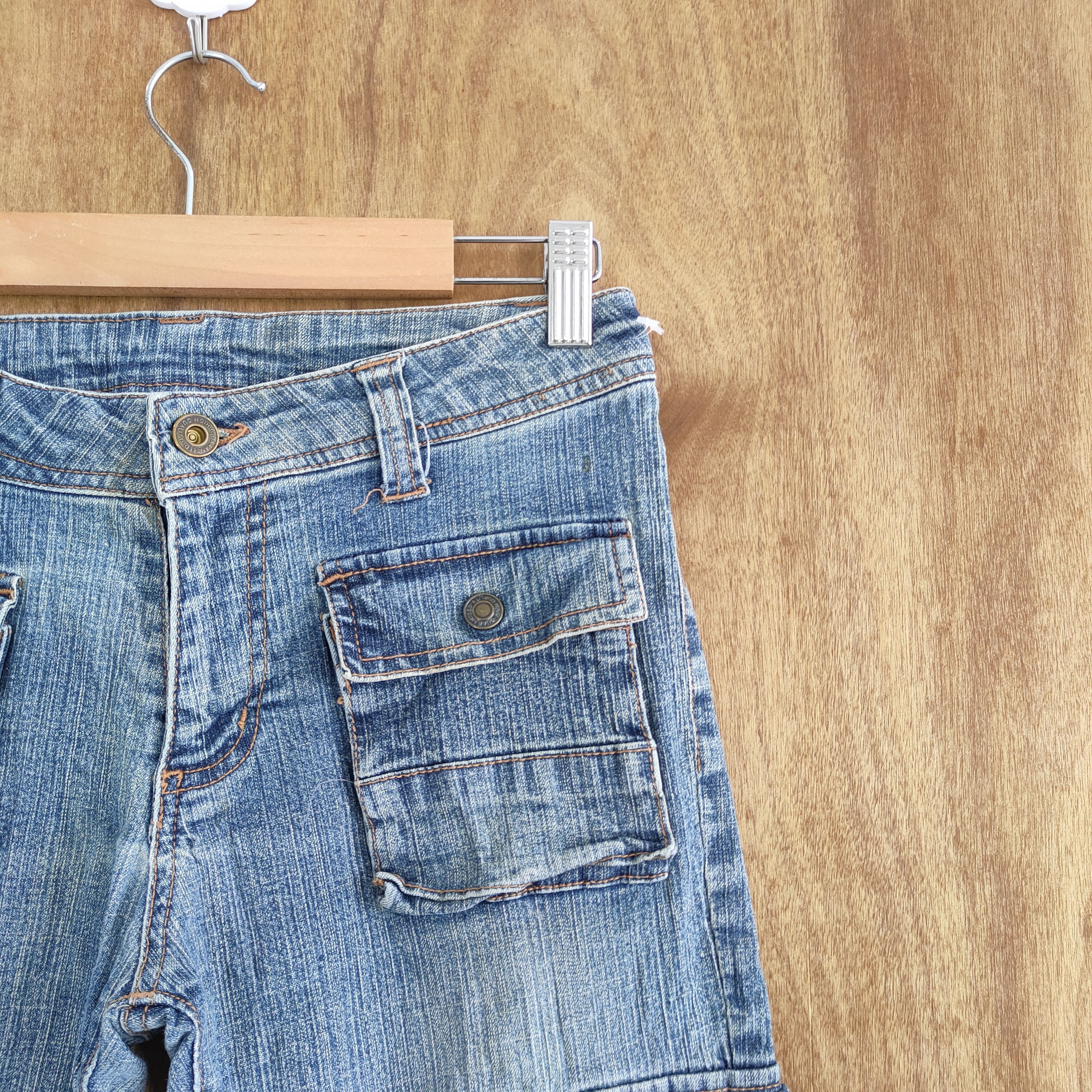 Japanese Brand × Jean VINTAGE JAPANESE FLARE BOOTCUT FADED CARGO PANTS Size US 26 / EU 42 - 6 Thumbnail