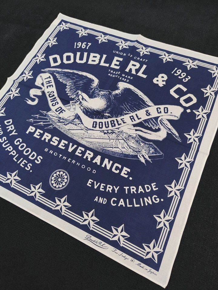 RRL Ralph Lauren Dead Stock Printed Bandana Scarf handkerchief Unisex Size ONE SIZE - 2 Thumbnail