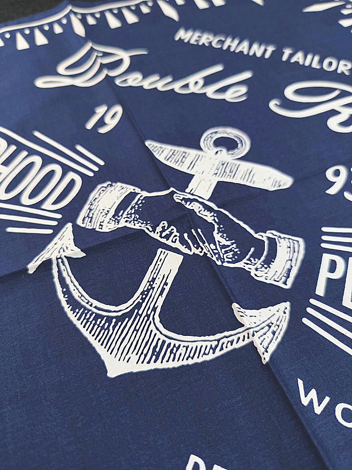 RRL Ralph Lauren INDIGO Bandana COTTON ANCHOR Scarf handkerchief Size ONE SIZE - 7 Thumbnail