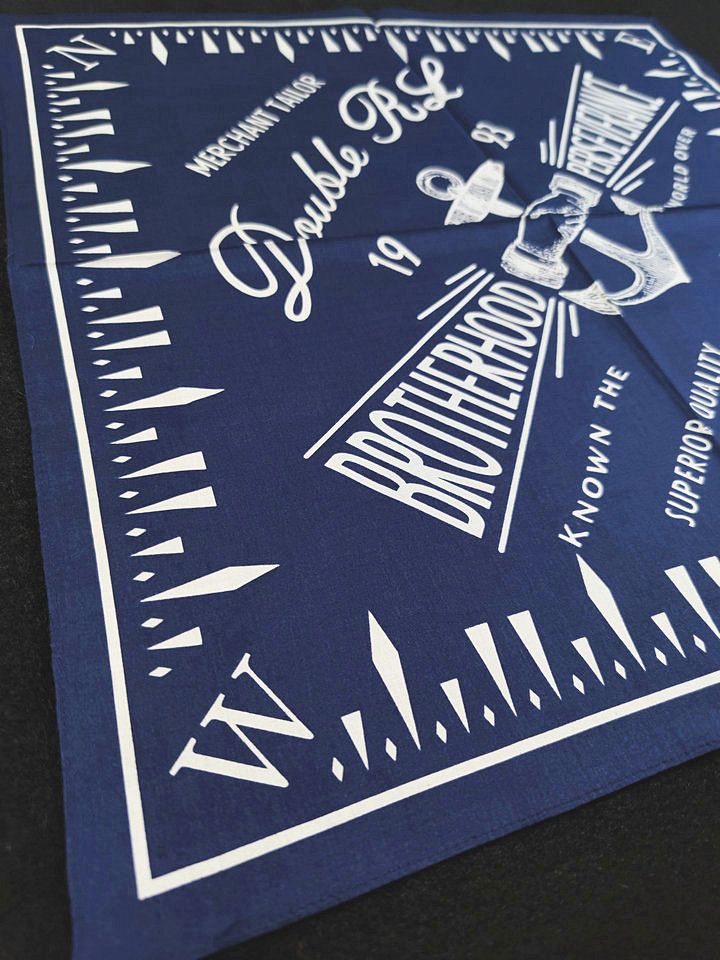 RRL Ralph Lauren INDIGO Bandana COTTON ANCHOR Scarf handkerchief Size ONE SIZE - 5 Thumbnail