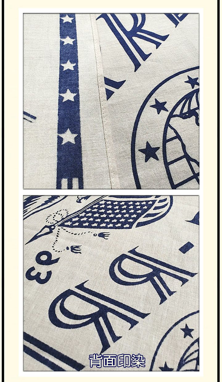 RRL Ralph Lauren INDIGO Printed Bandana COTTON IVORY Scarf handkerchief Size ONE SIZE - 9 Thumbnail