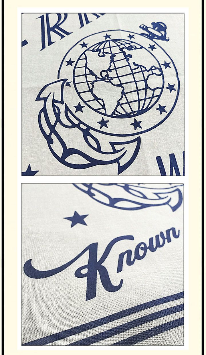 RRL Ralph Lauren INDIGO Printed Bandana COTTON IVORY Scarf handkerchief Size ONE SIZE - 7 Thumbnail