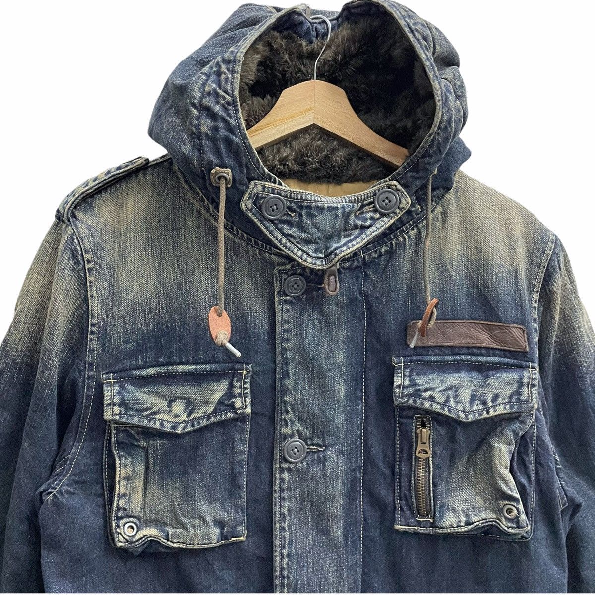 If Six Was Nine × Japanese Brand × Johnbull 💥 JOHN BULL DENIM JAPAN ZIPPER HOODIE JACKET Size US M / EU 48-50 / 2 - 4 Thumbnail