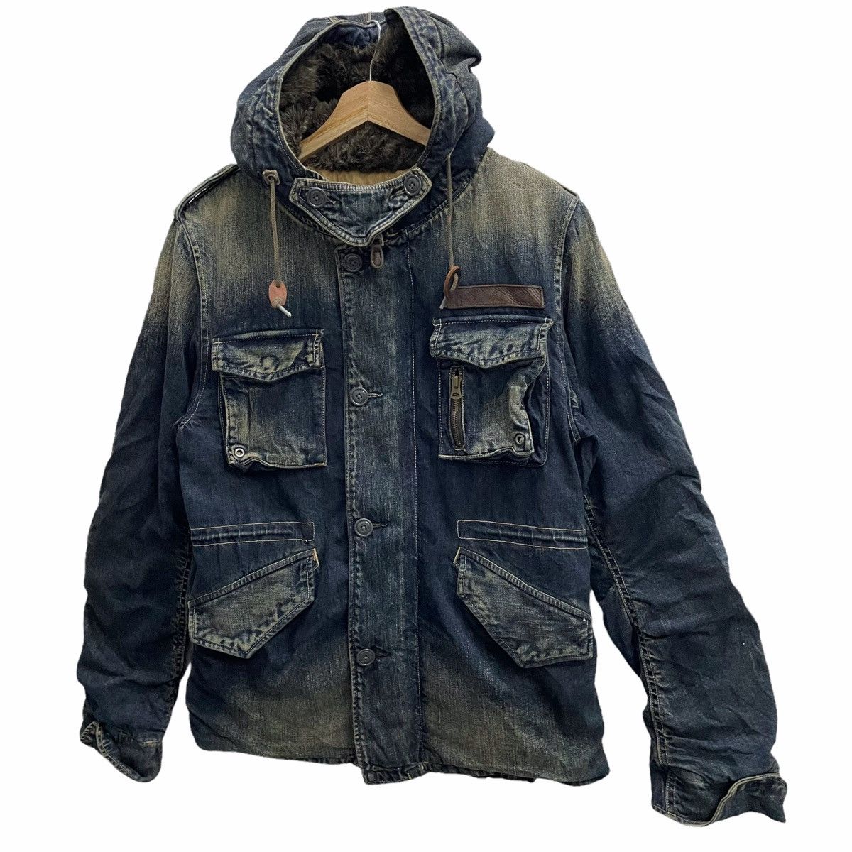 If Six Was Nine × Japanese Brand × Johnbull 💥 JOHN BULL DENIM JAPAN ZIPPER HOODIE JACKET Size US M / EU 48-50 / 2 - 3 Thumbnail