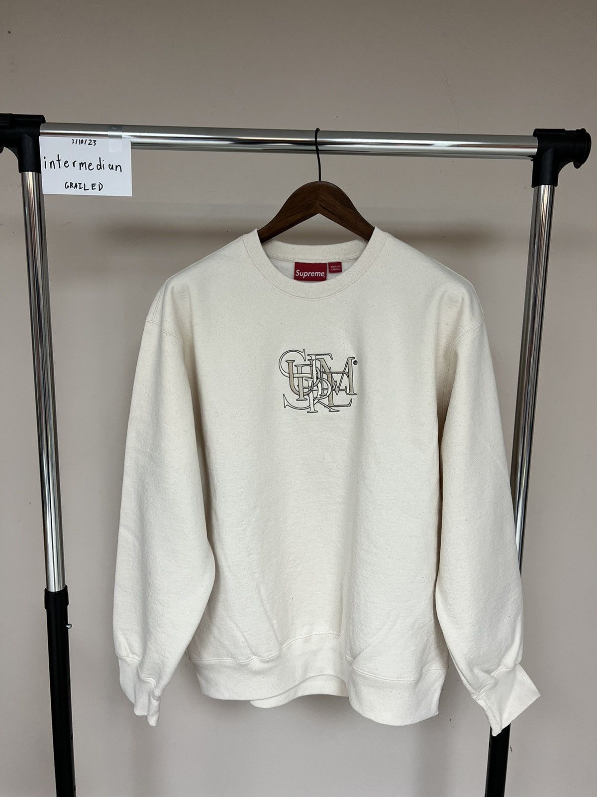 Supreme Supreme SS22 Overlap Crewneck Natural | Grailed