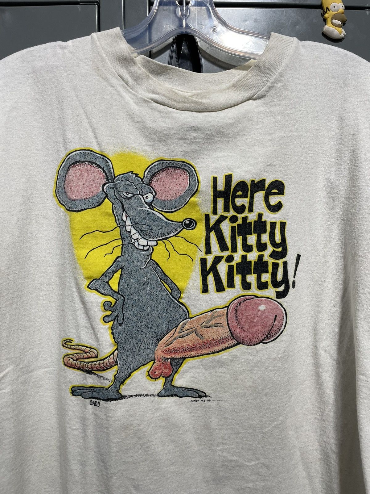 Vintage Vintage Mouse big dick Here Kitty cartoon art joke boxy 