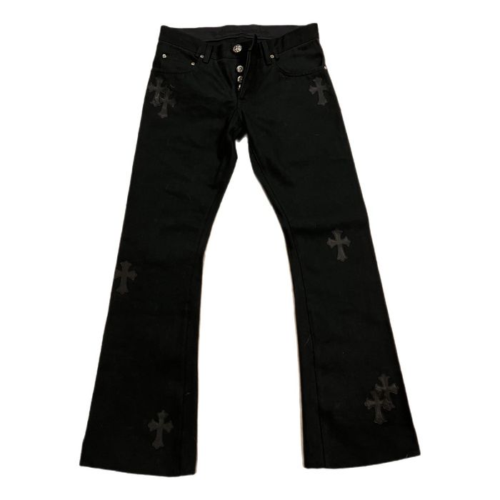 Chrome Hearts White Sex Records Crosses Mens 32 Elastic Stretch