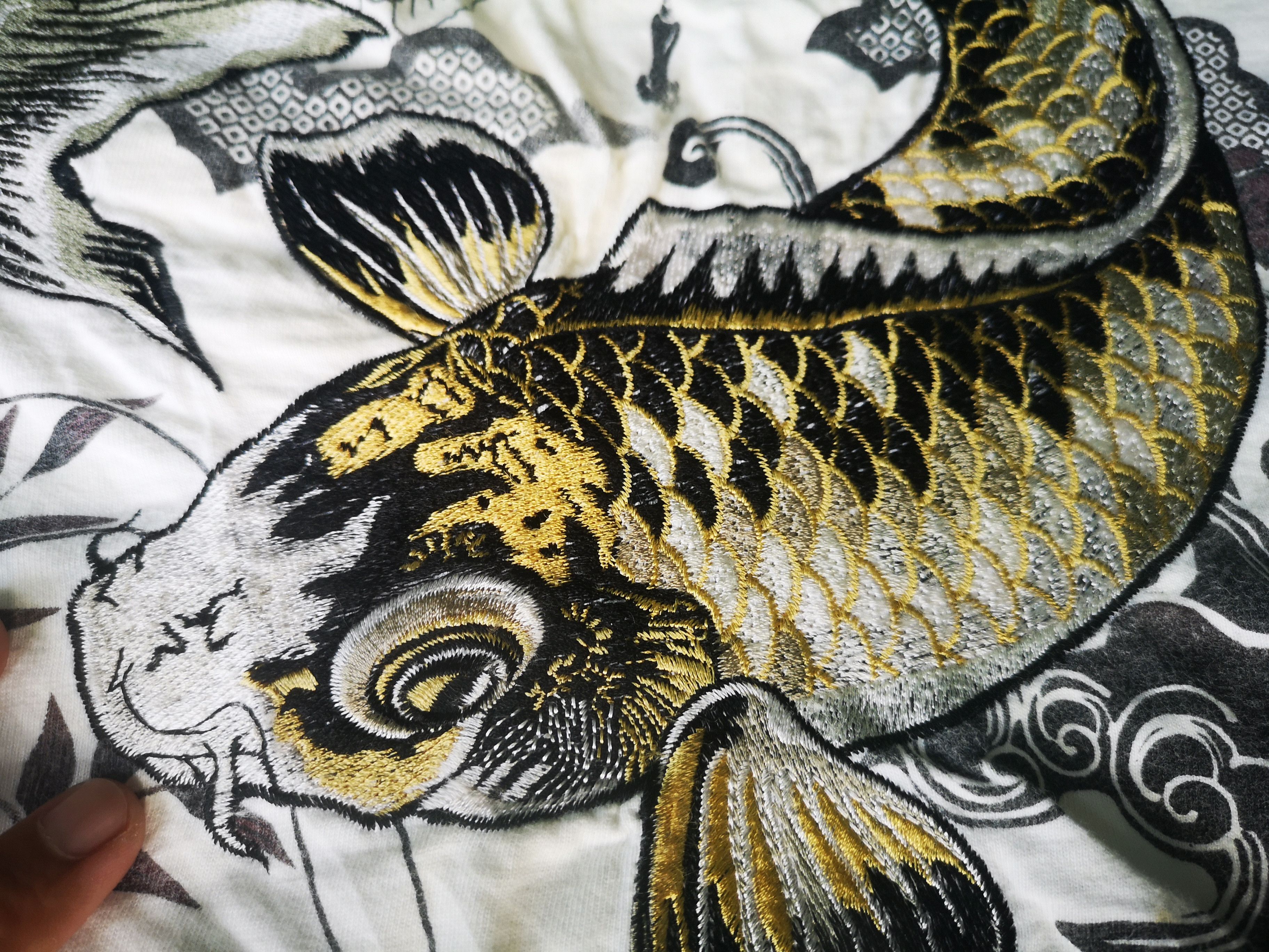 Japanese Brand Koi Fish Sukajan Embroidery Shirt Size US L / EU 52-54 / 3 - 6 Thumbnail