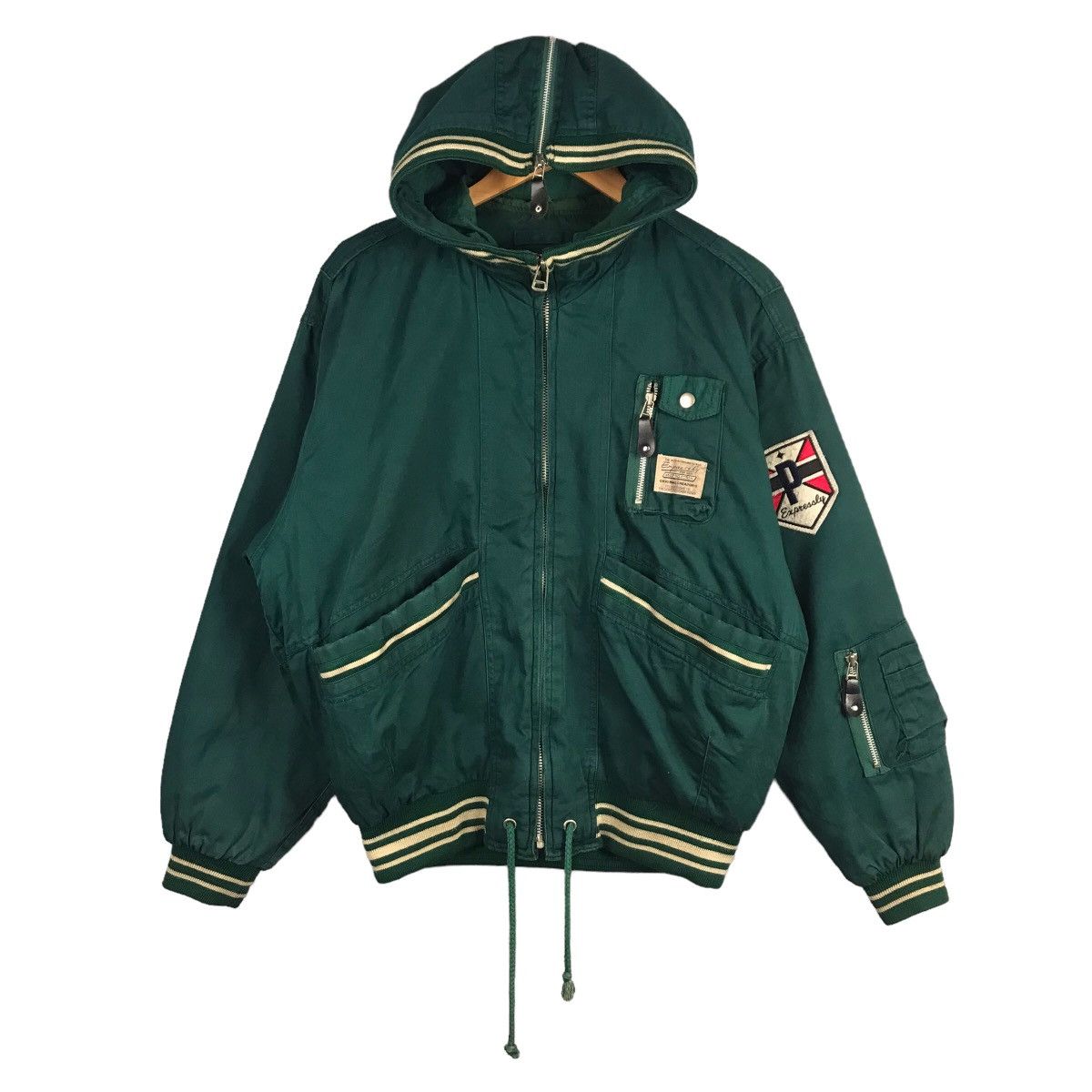 Japanese Brand VINTAGE EXPRESSLY GREEN BOMBER MILITARY STYLE JACKET Size US L / EU 52-54 / 3 - 1 Thumbnail