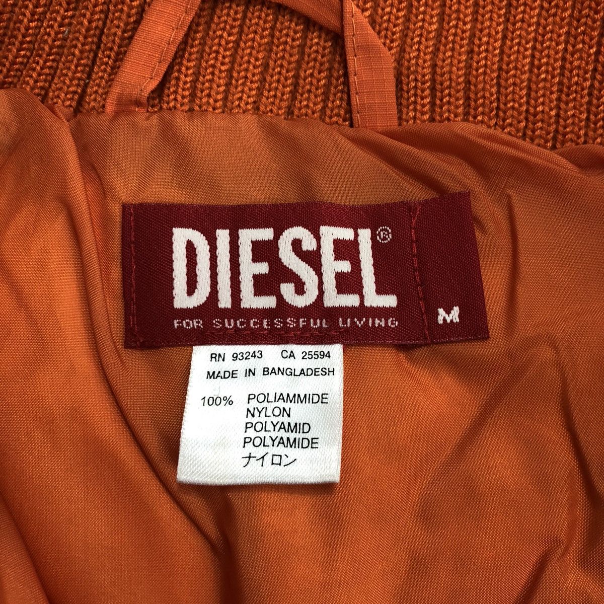 Diesel DIESEL Jacket Quilted Orange Colour Winter Jacket Size M / US 6-8 / IT 42-44 - 6 Thumbnail