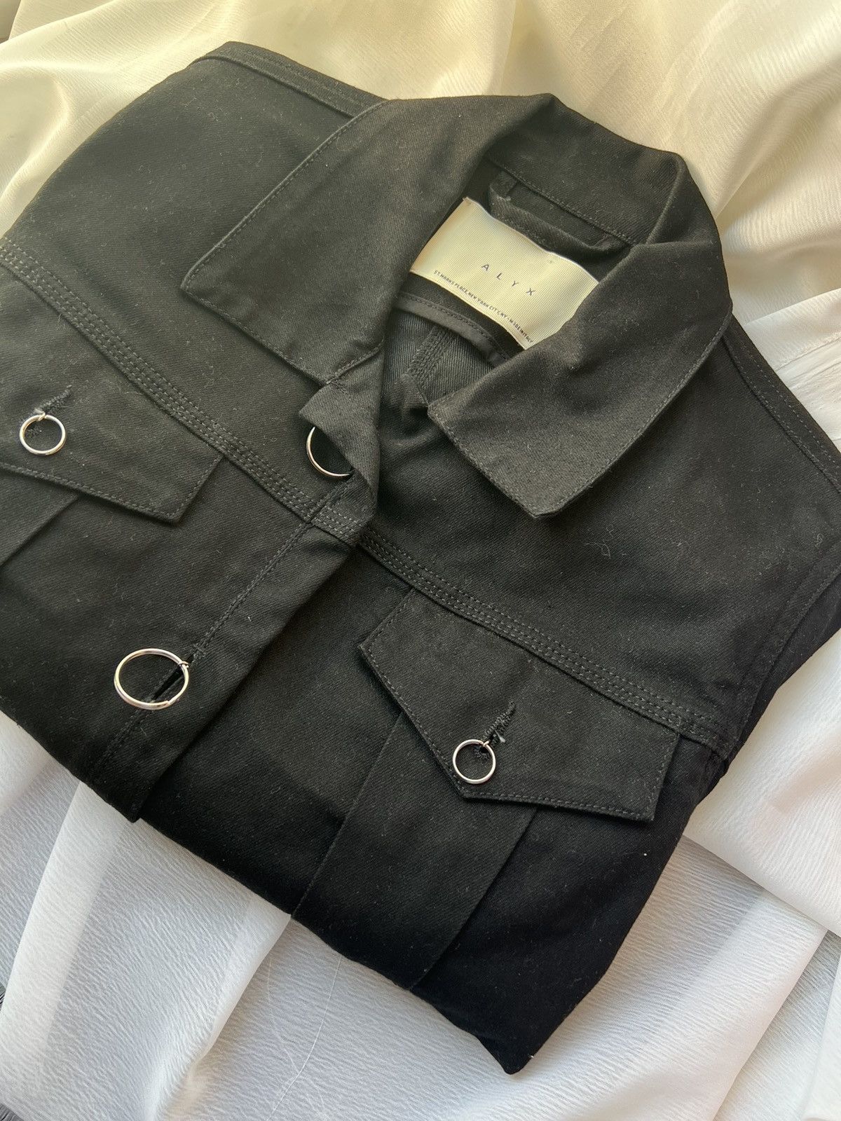 Alyx Hoop Details Black Denim Jacket