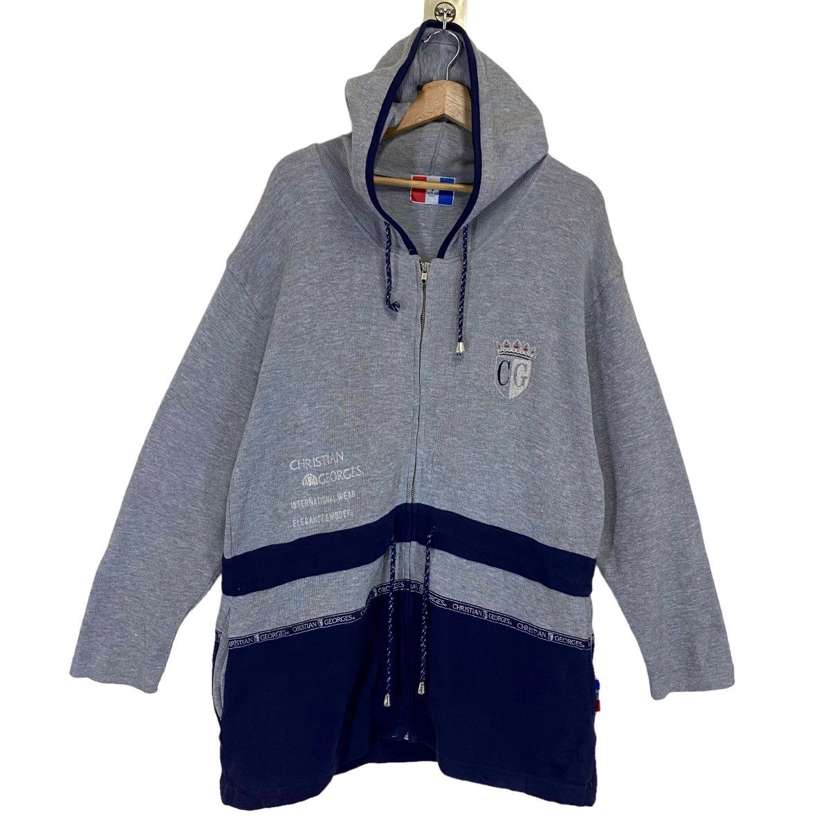 Vintage Vintage Christian Georges Zipper Small Logo Crewneck Hoodie Size US M / EU 48-50 / 2 - 1 Thumbnail