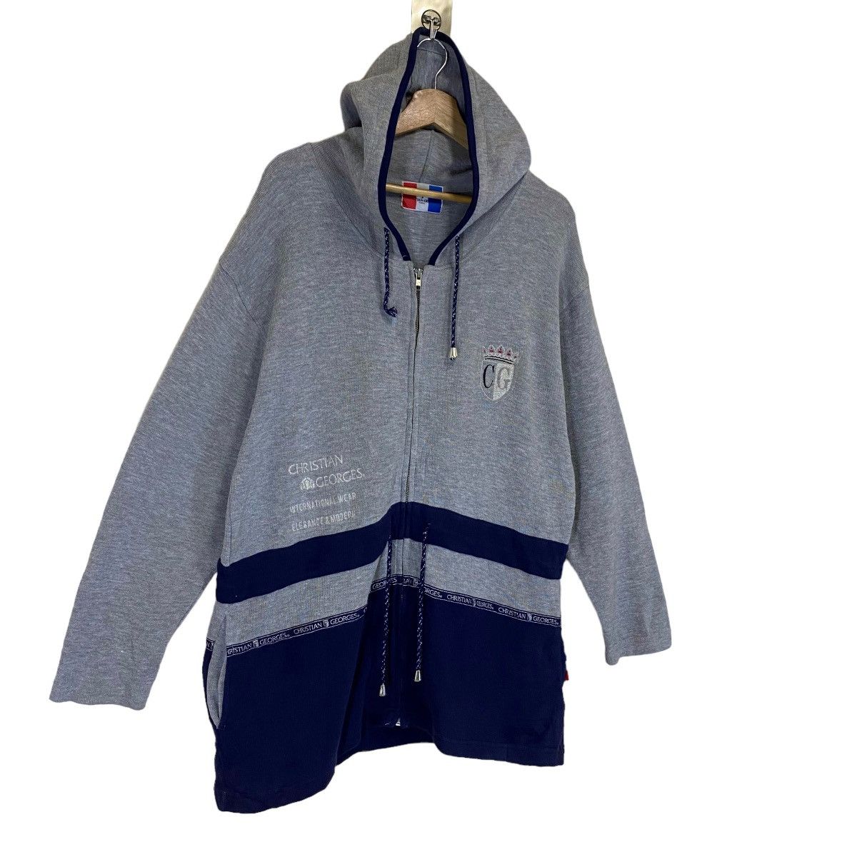 Vintage Vintage Christian Georges Zipper Small Logo Crewneck Hoodie Size US M / EU 48-50 / 2 - 2 Thumbnail