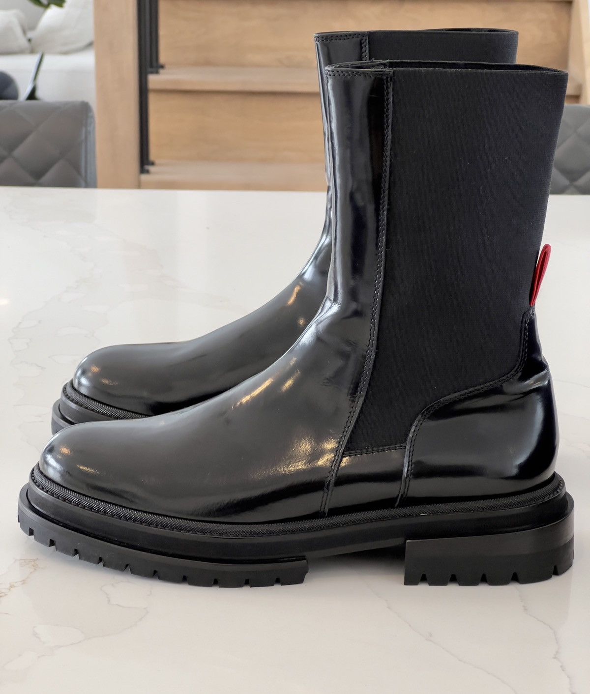 424 New Rare 424 Black High Shine Leather Army Chelsea Boots 9US Size US 9 / EU 42 - 17 Thumbnail