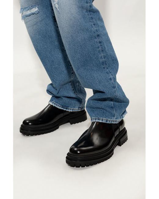 424 New Rare 424 Black High Shine Leather Army Chelsea Boots 9US Size US 9 / EU 42 - 11 Thumbnail