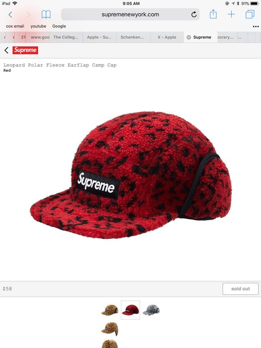 Supreme Leopard Polar Fleece Earflap Camp Cap | Grailed