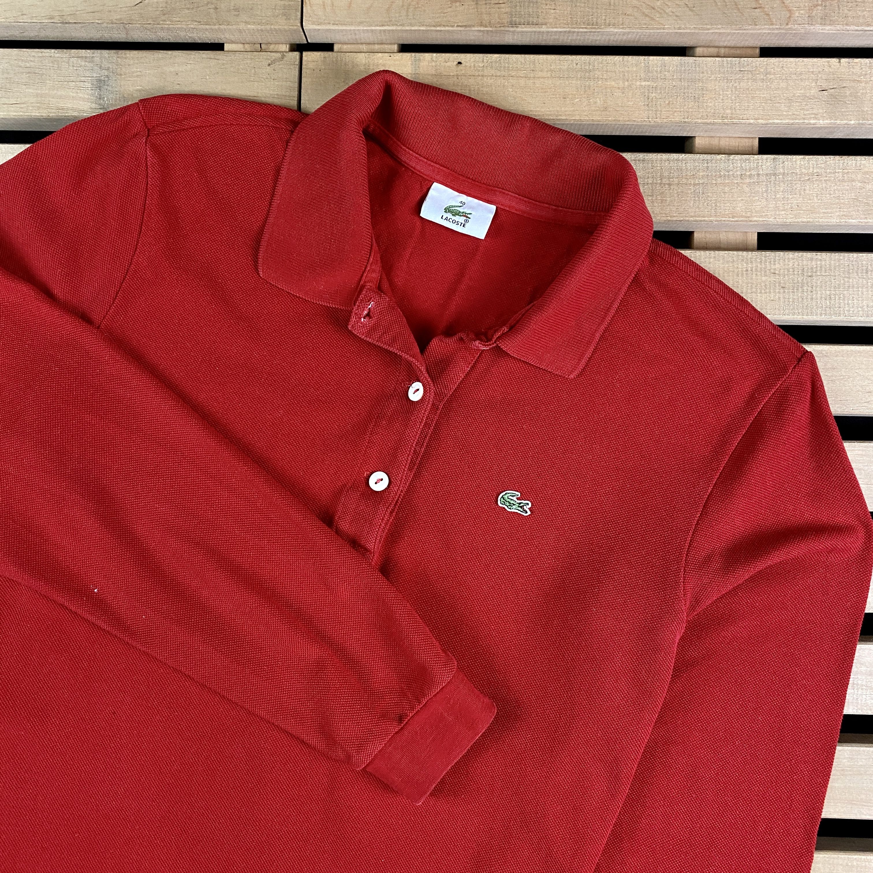 Lacoste × Vintage Mens Polo Long Sleeve Sweatshirt Lacoste Vintage Size 40 Size US M / EU 48-50 / 2 - 2 Thumbnail