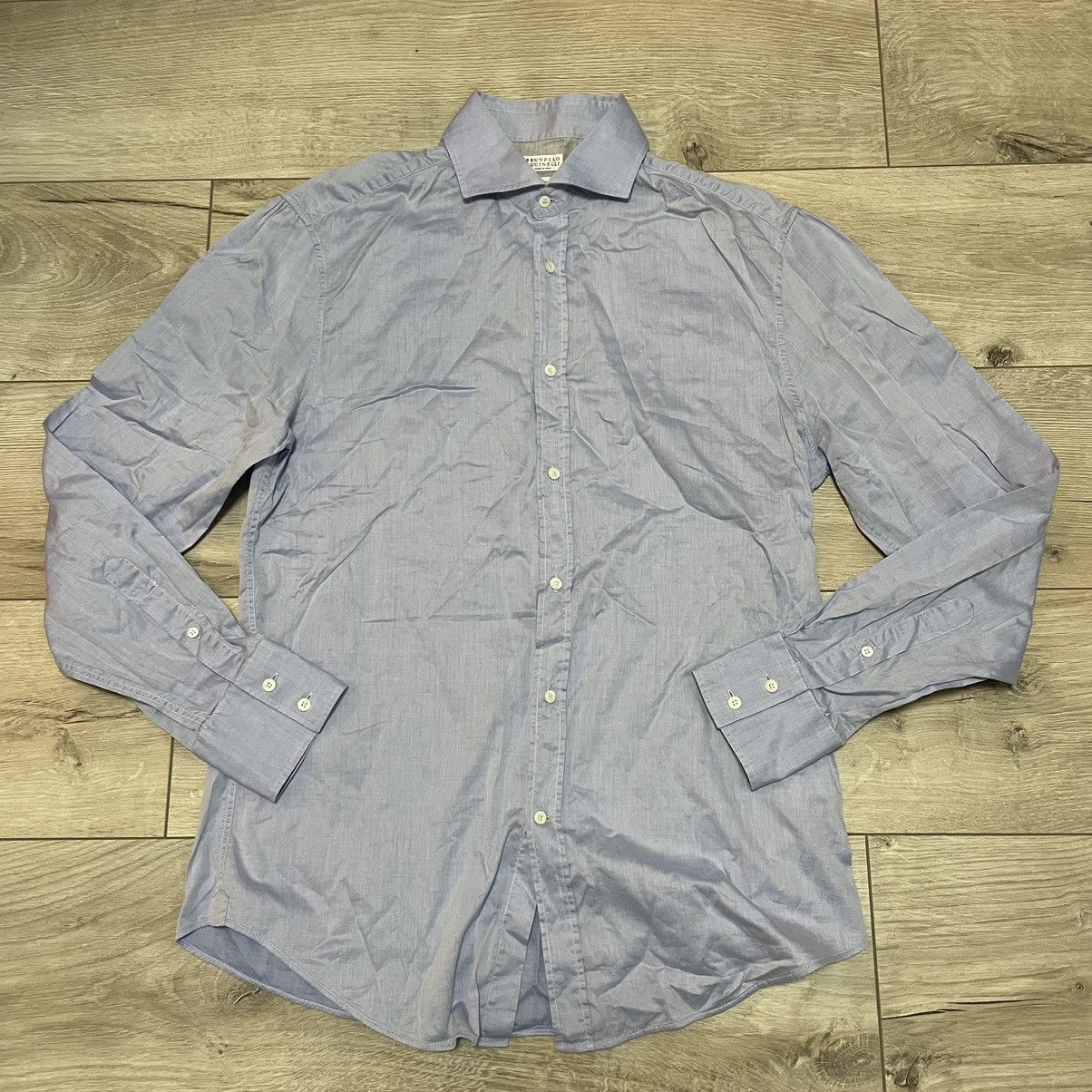 Brunello Cucinelli Brunello Cucinelli blue shirt Size US L / EU 52-54 / 3 - 1 Thumbnail