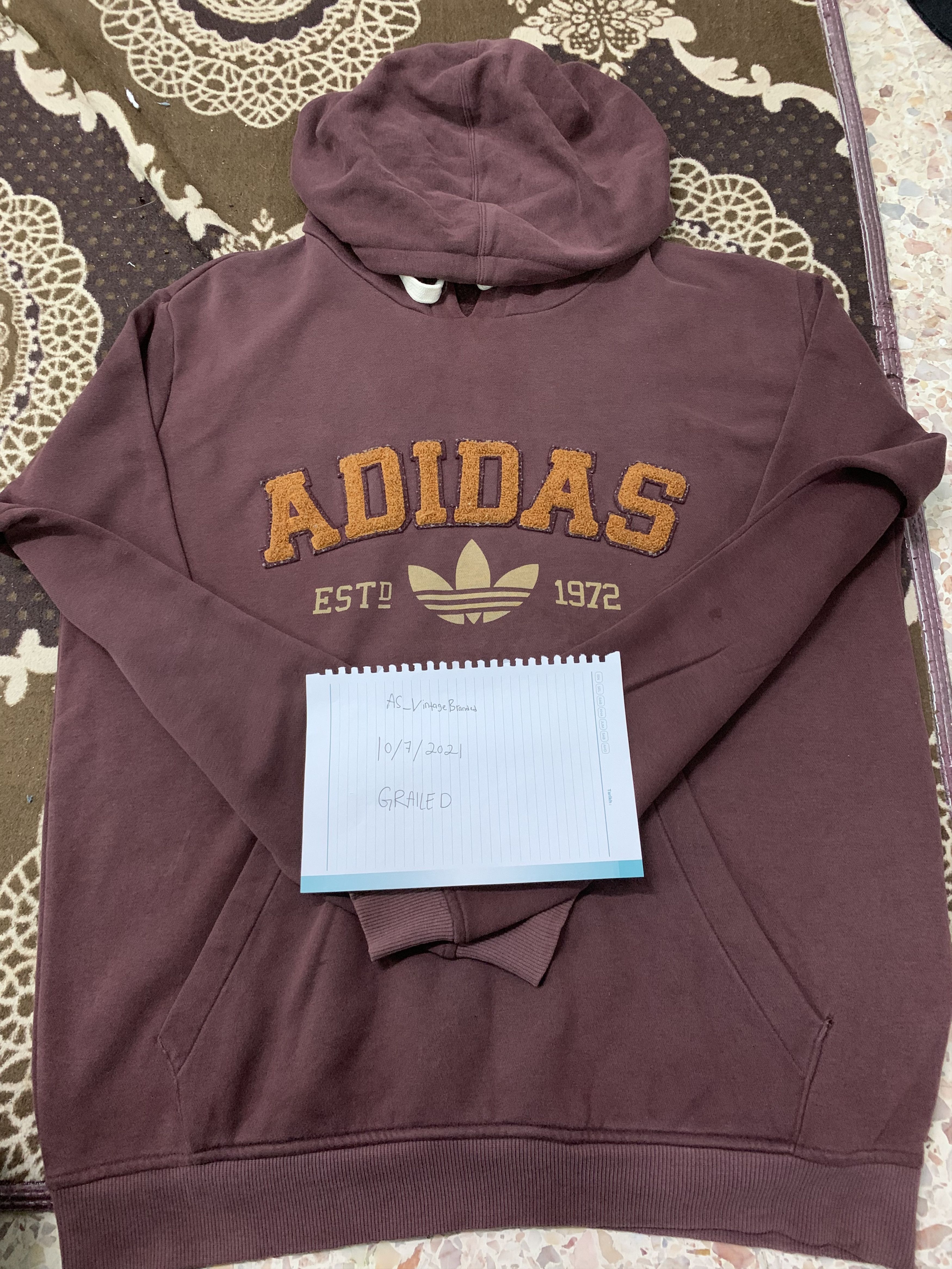 Adidas Adidas Hoodies 3 Striefen Embrioded Spellout Big Logo Vtg Size US L / EU 52-54 / 3 - 17 Thumbnail