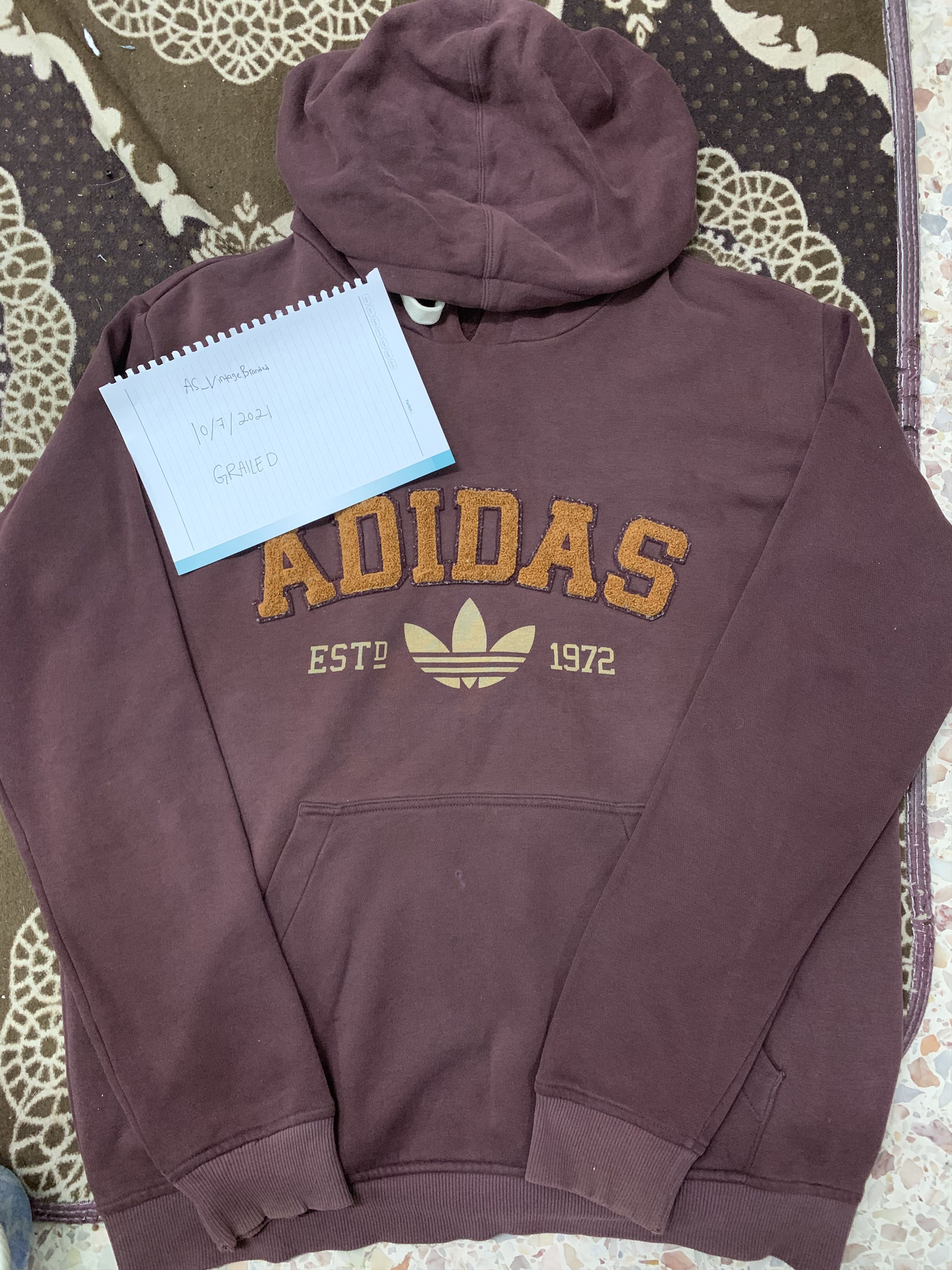 Adidas Adidas Hoodies 3 Striefen Embrioded Spellout Big Logo Vtg Size US L / EU 52-54 / 3 - 16 Thumbnail