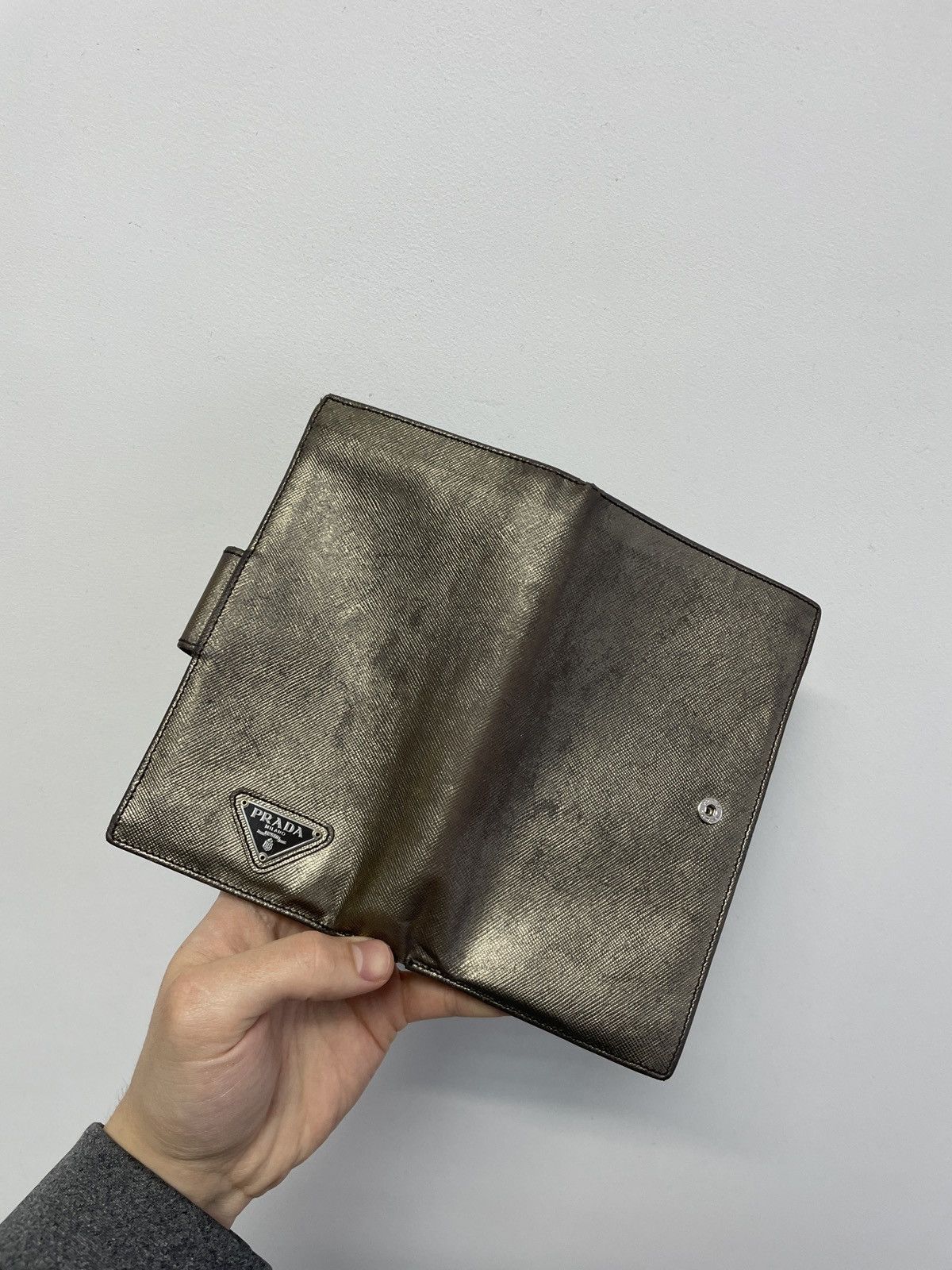 Prada × Vintage Prada Logo Wallet Unisex RARE Gold made in Italy Size ONE SIZE - 5 Thumbnail