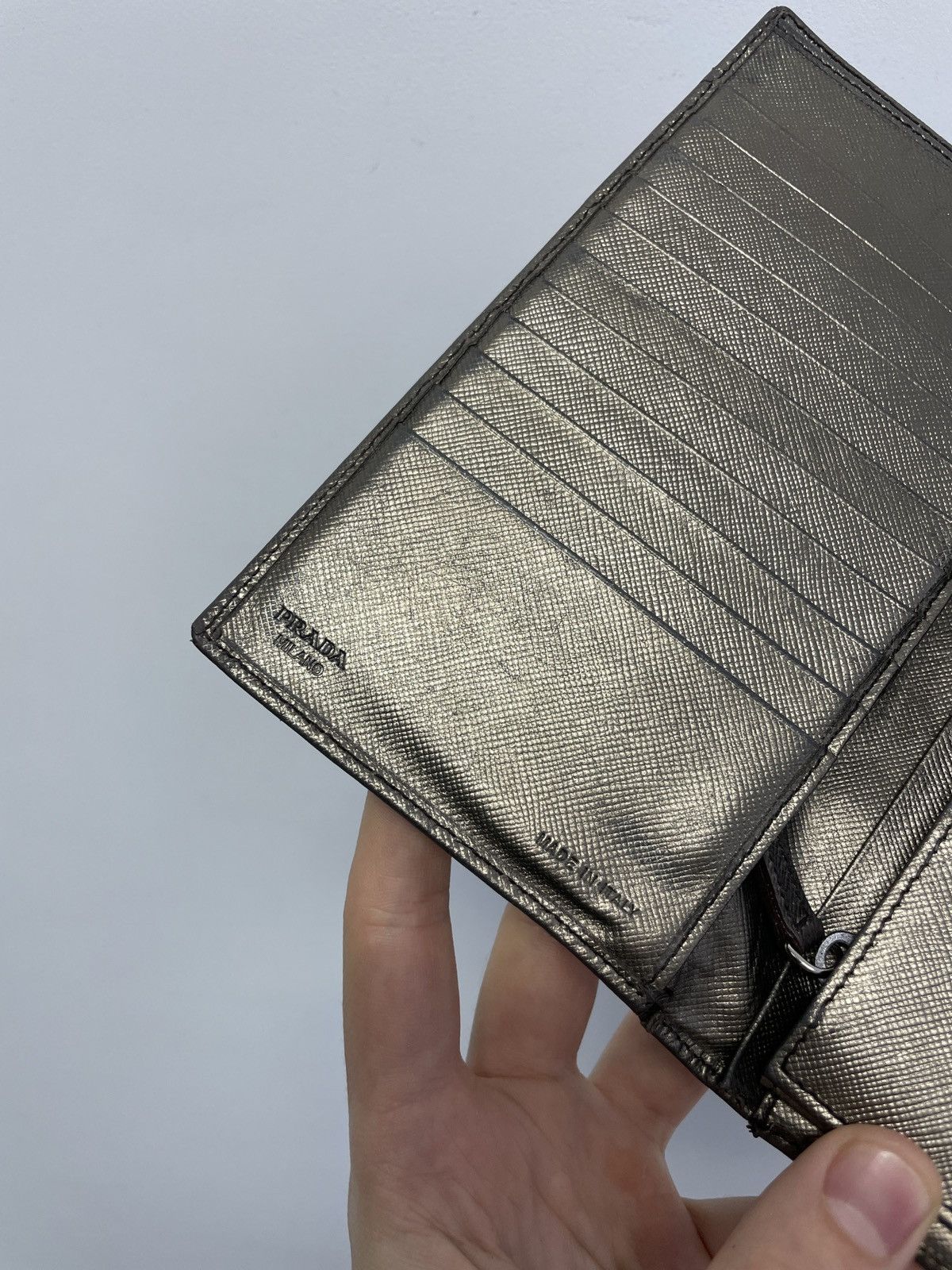 Prada × Vintage Prada Logo Wallet Unisex RARE Gold made in Italy Size ONE SIZE - 4 Thumbnail