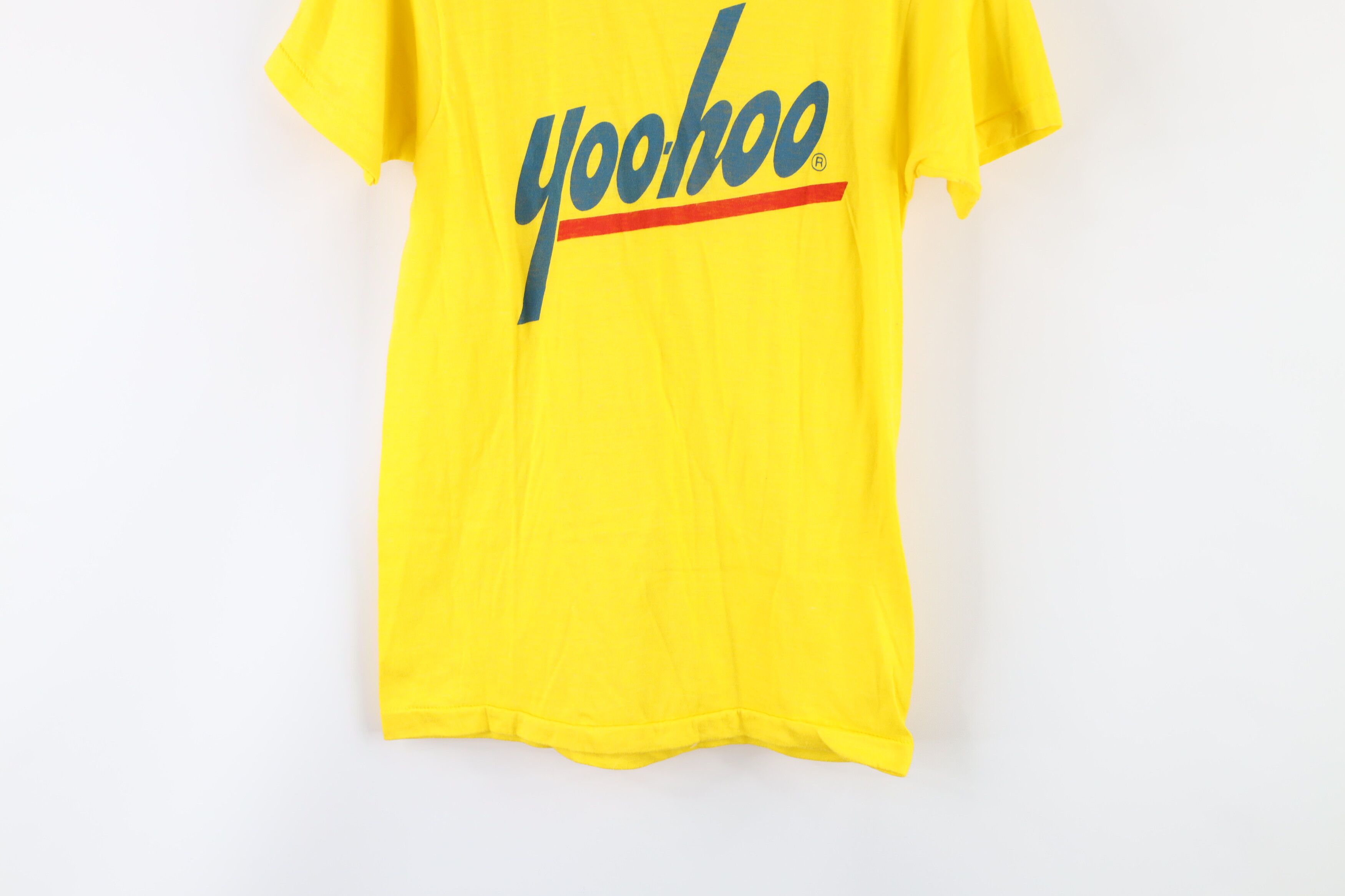 Vintage Vintage 80s YooHoo Chocolate Drink Out T-Shirt Yellow USA Size S / US 4 / IT 40 - 3 Thumbnail