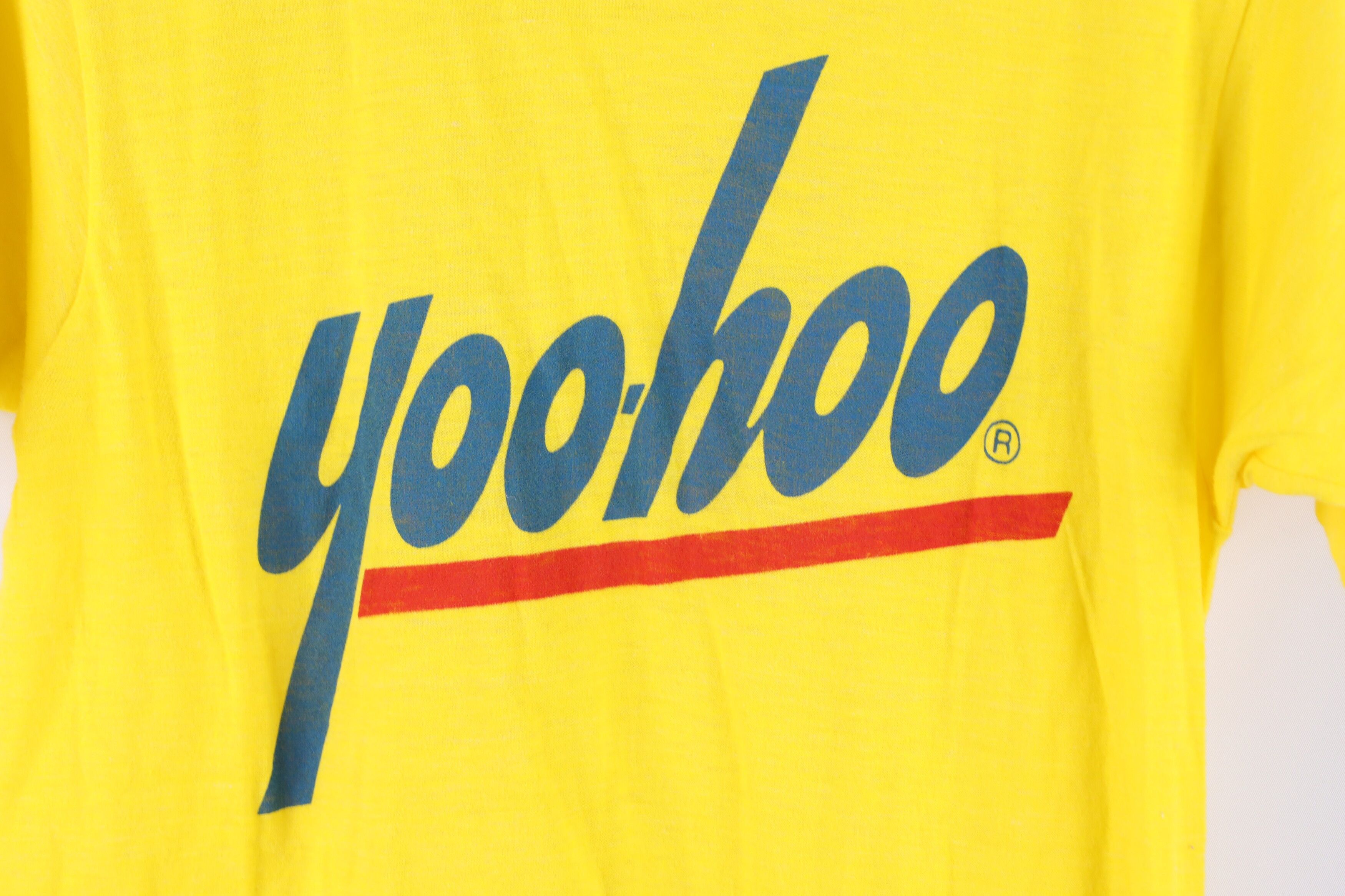 Vintage Vintage 80s YooHoo Chocolate Drink Out T-Shirt Yellow USA Size S / US 4 / IT 40 - 4 Thumbnail