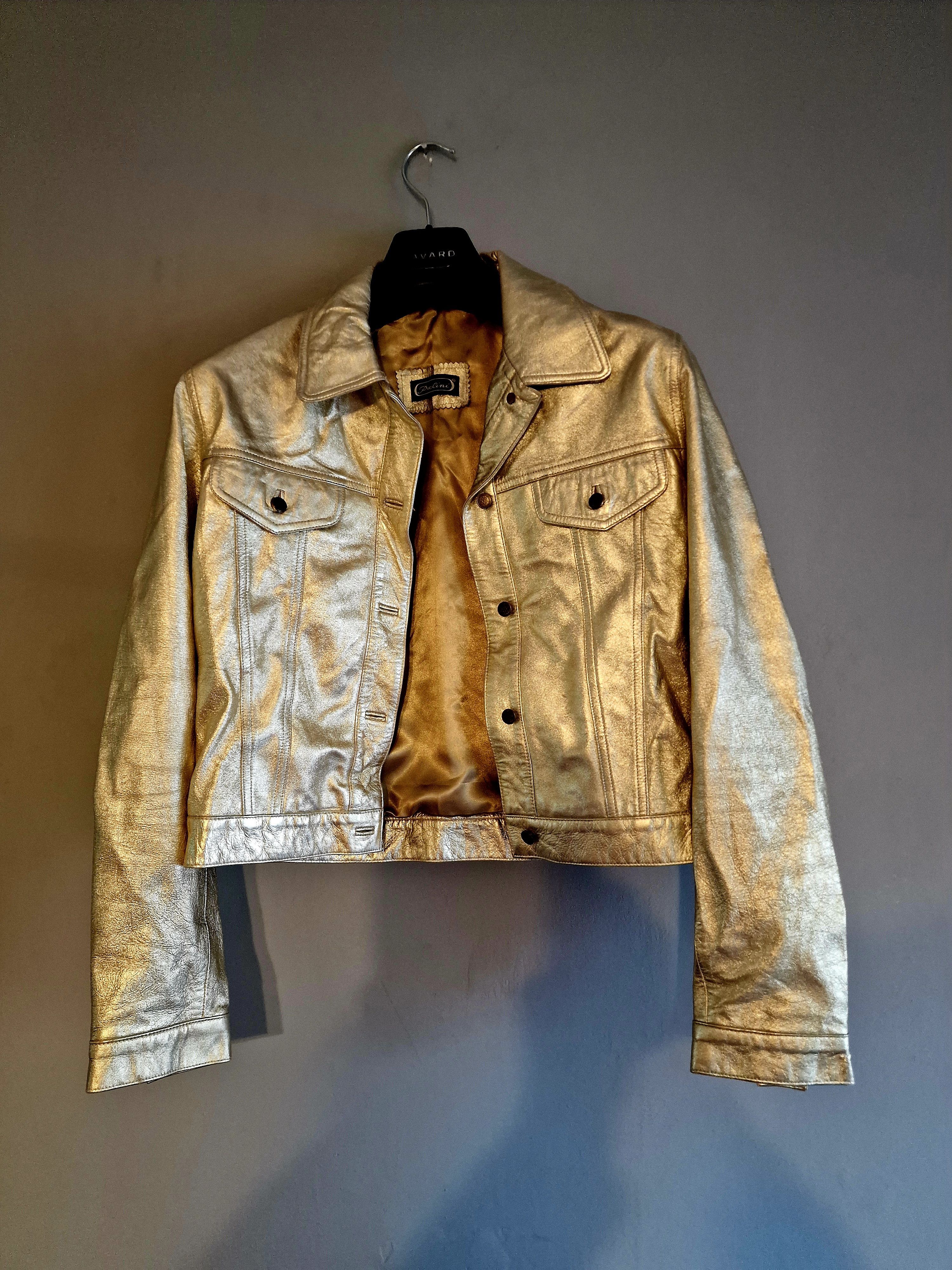 PIELINI LEATHER JACKET HOLD/METALIC