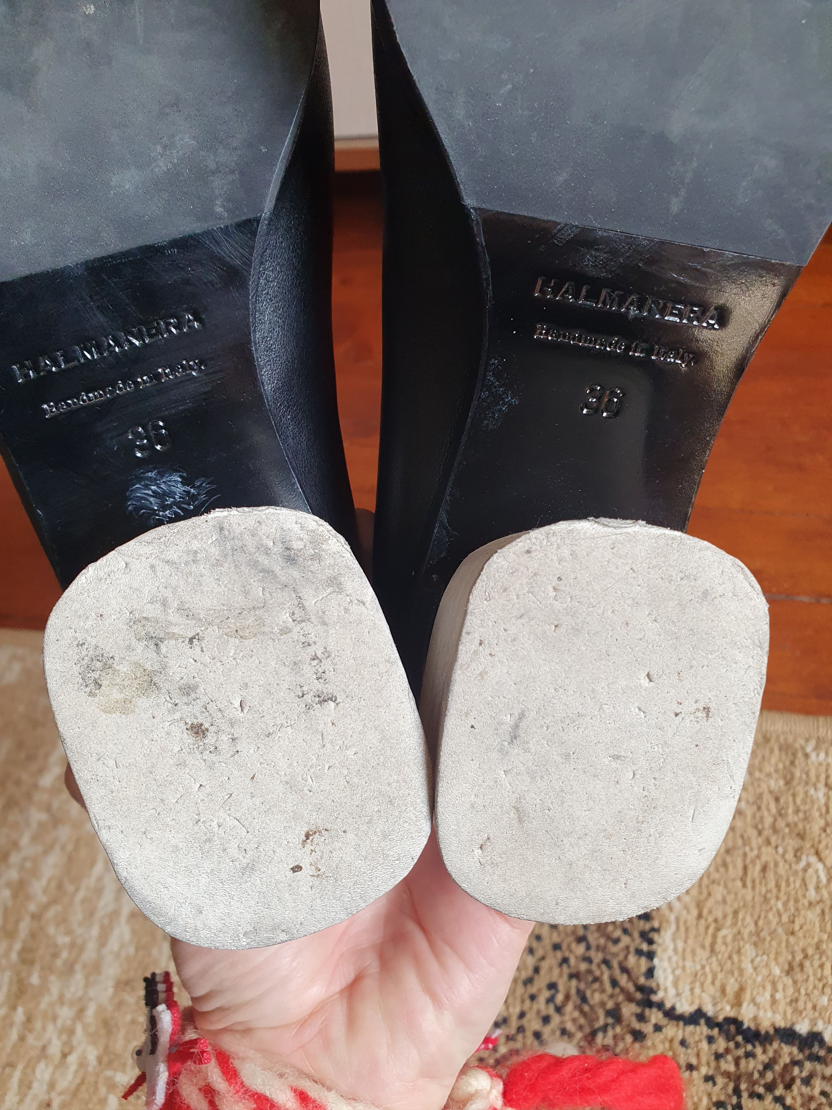 Halmanera HALMANERA BLACK ANKLE BOOTS White Heel sz 36 Size US 6 / IT 36 - 16 Thumbnail