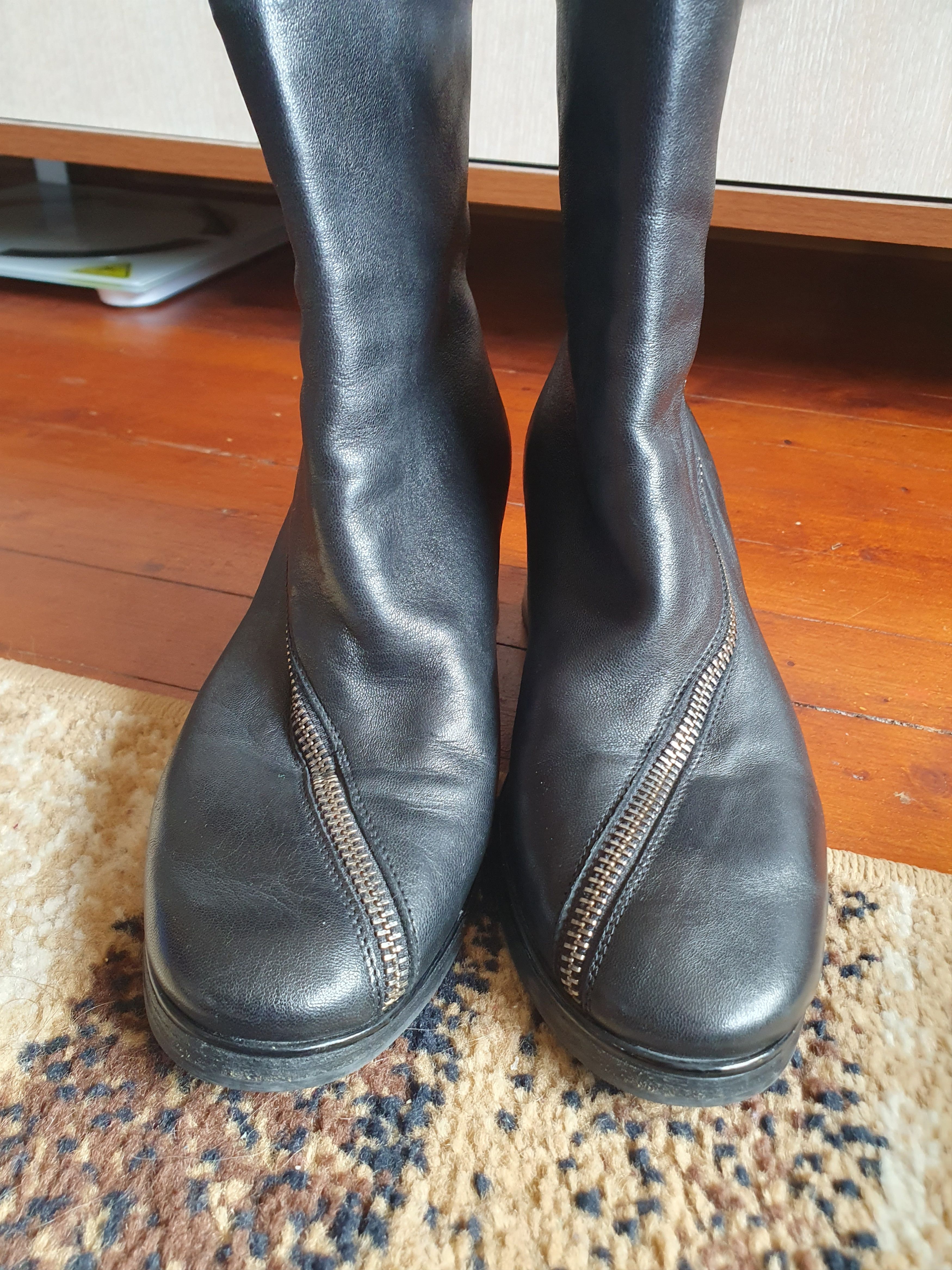 Halmanera HALMANERA BLACK ANKLE BOOTS White Heel sz 36 Size US 6 / IT 36 - 3 Thumbnail