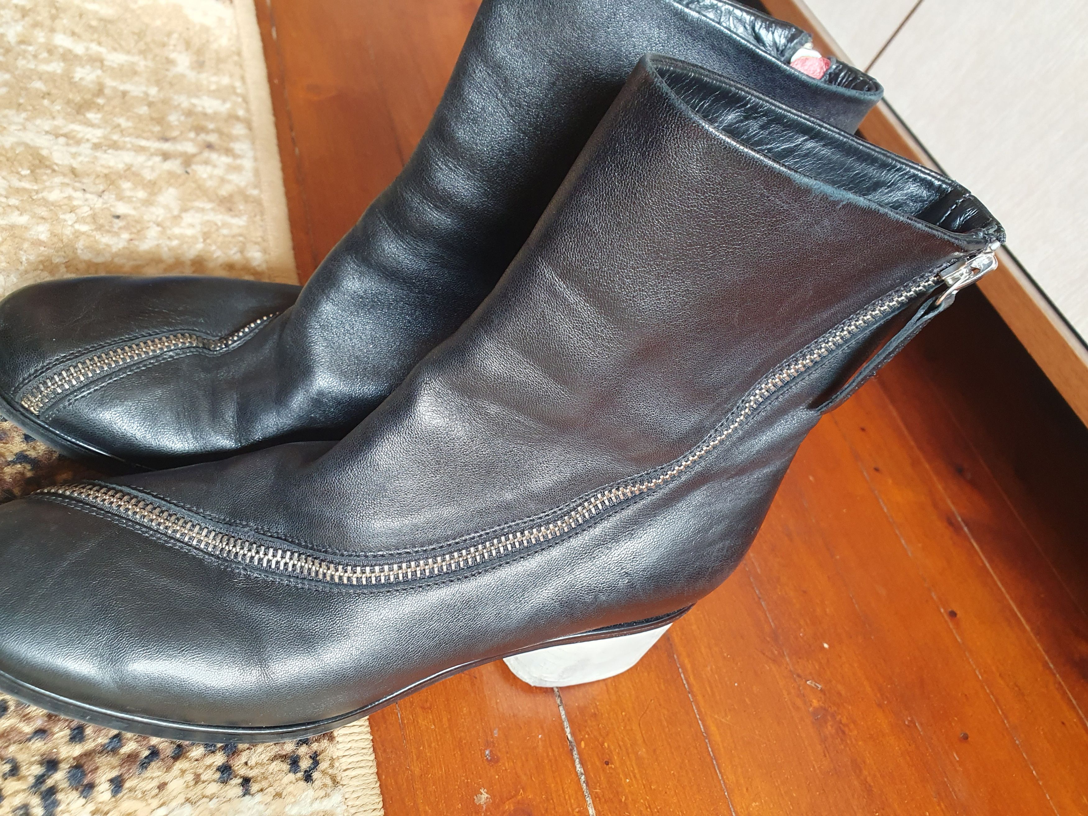 Halmanera HALMANERA BLACK ANKLE BOOTS White Heel sz 36 Size US 6 / IT 36 - 5 Thumbnail