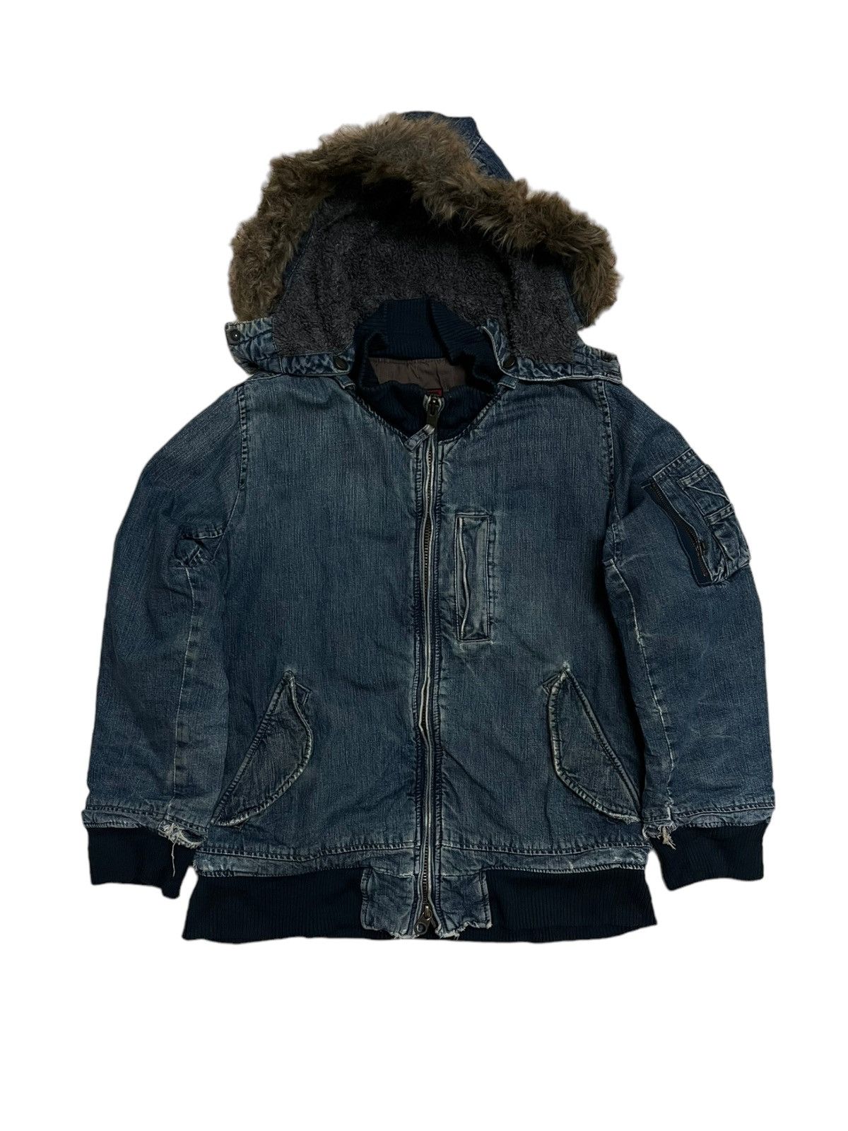 Johnbull Vintage Designer John Bull Heavy Bomber Jacket Hooded Fur Size US M / EU 48-50 / 2 - 1 Thumbnail