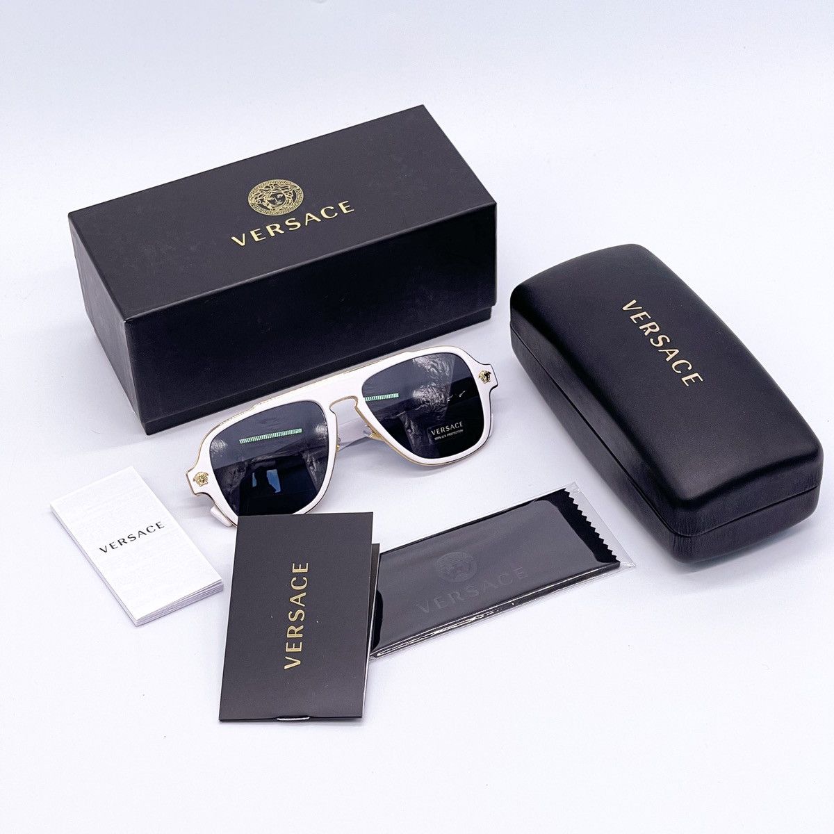 Versace NEW VERSACE VE2199 1002/87 SUNGLASSES VERSACE MOD 2199 WHITE Size ONE SIZE - 20 Thumbnail