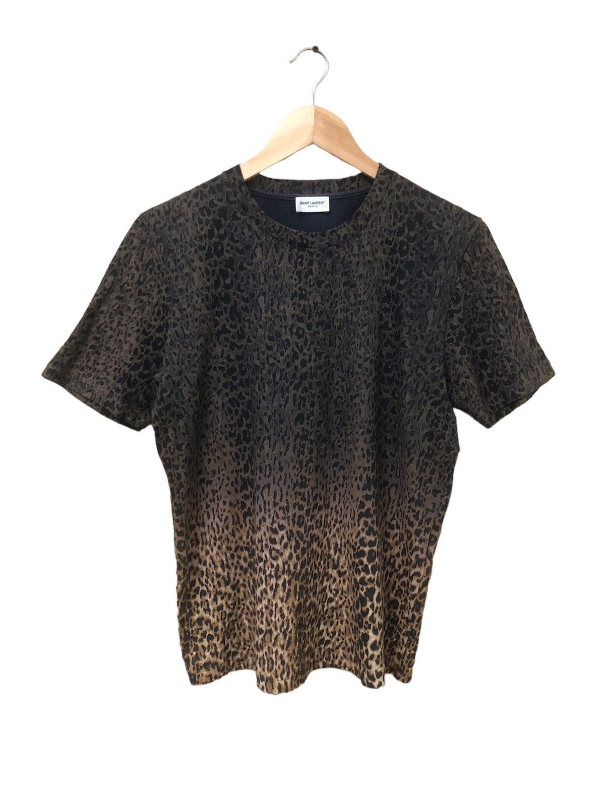 image of Saint Laurent Paris Saint Laurent Tie-Dye Leopard Printed T-Shirt, Women's (Size XS)