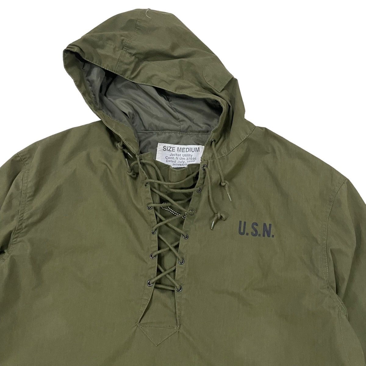 Other 💥USN HOUSTON MILITARY ARMY DRAWSTRING ANORAK JACKET Size US M / EU 48-50 / 2 - 8 Thumbnail