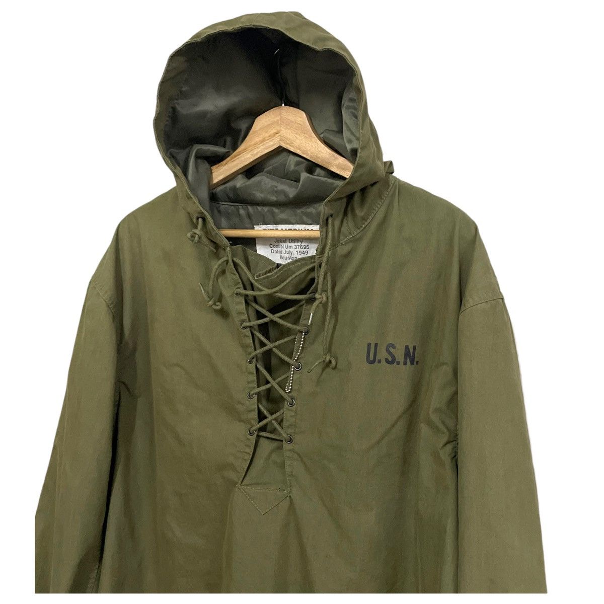 Other 💥USN HOUSTON MILITARY ARMY DRAWSTRING ANORAK JACKET Size US M / EU 48-50 / 2 - 10 Thumbnail