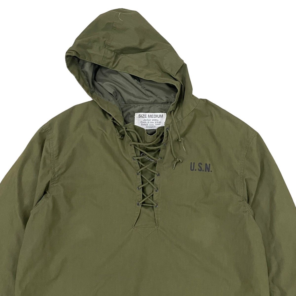 Other 💥USN HOUSTON MILITARY ARMY DRAWSTRING ANORAK JACKET Size US M / EU 48-50 / 2 - 6 Thumbnail
