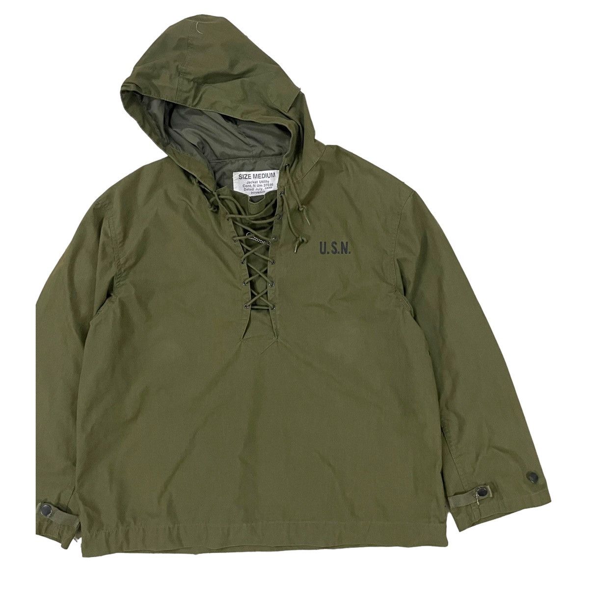 Other 💥USN HOUSTON MILITARY ARMY DRAWSTRING ANORAK JACKET Size US M / EU 48-50 / 2 - 4 Thumbnail