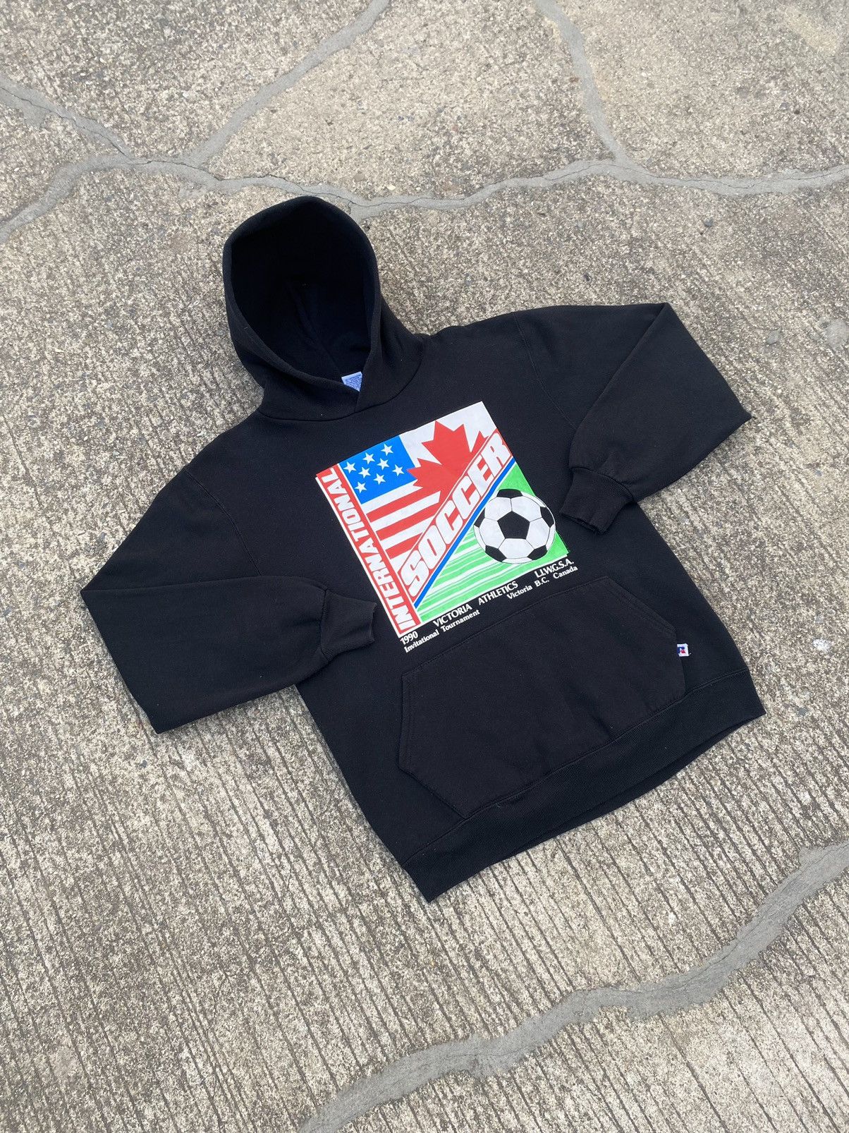 Russell Athletic × Vintage VTG SOCCER Russell Athletic Hoodie Size US M / EU 48-50 / 2 - 2 Thumbnail