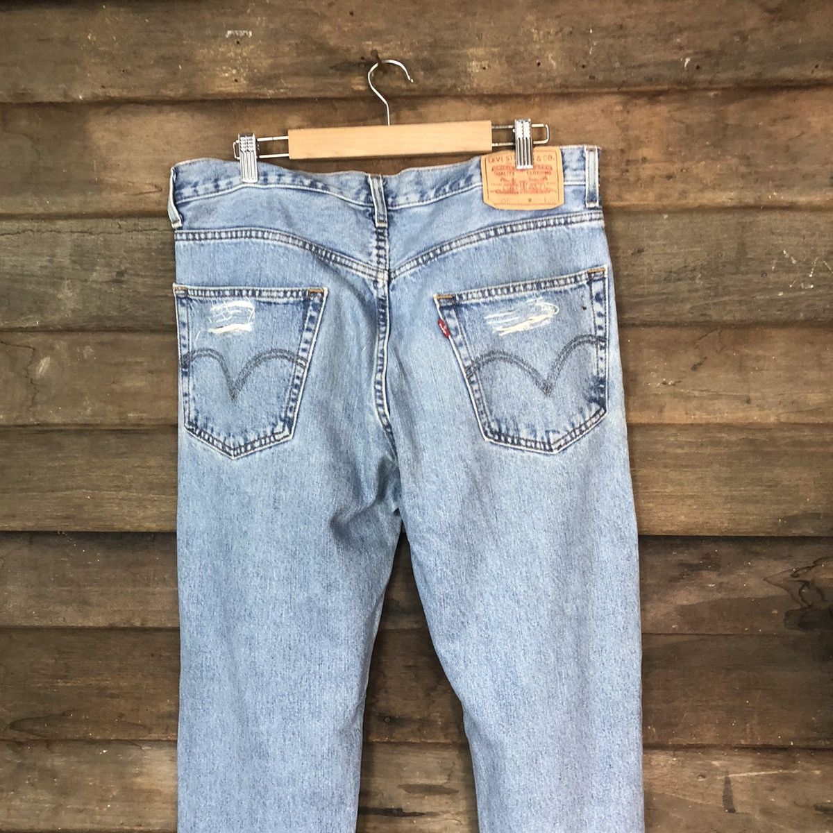 Levi's DLS 550 Levis Blue Distressed Denim Pants #BB543 Size US 34 / EU 50 - 12 Thumbnail
