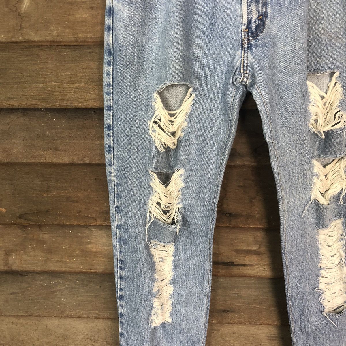 Levi's DLS 550 Levis Blue Distressed Denim Pants #BB543 Size US 34 / EU 50 - 6 Thumbnail