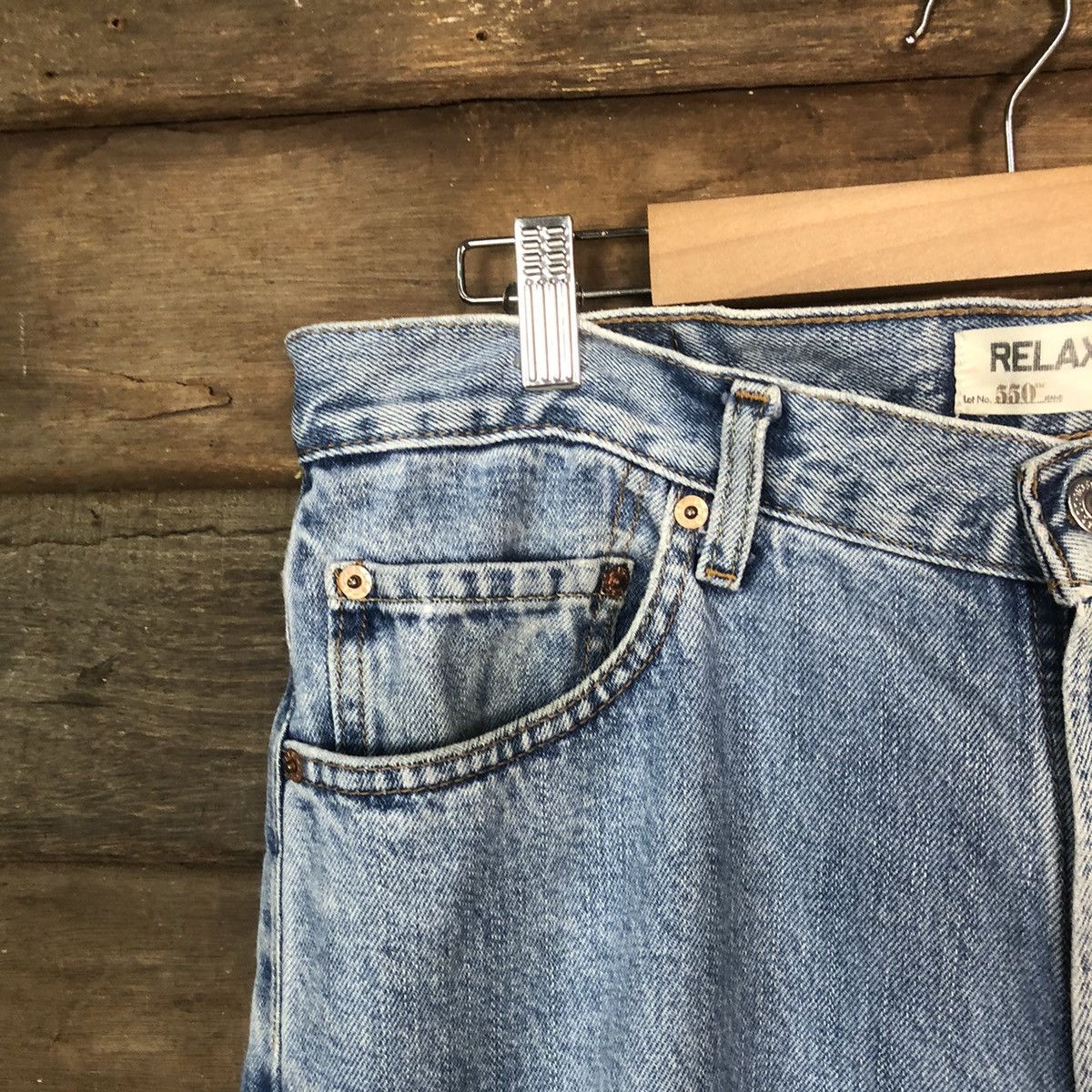 Levi's DLS 550 Levis Blue Distressed Denim Pants #BB543 Size US 34 / EU 50 - 4 Thumbnail