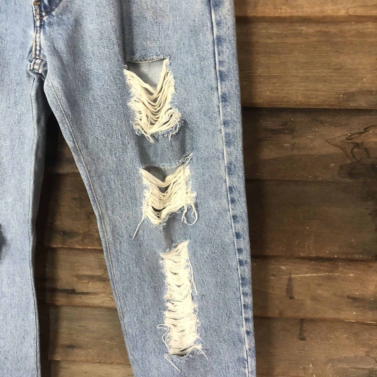 Levi's DLS 550 Levis Blue Distressed Denim Pants #BB543 Size US 34 / EU 50 - 7 Thumbnail