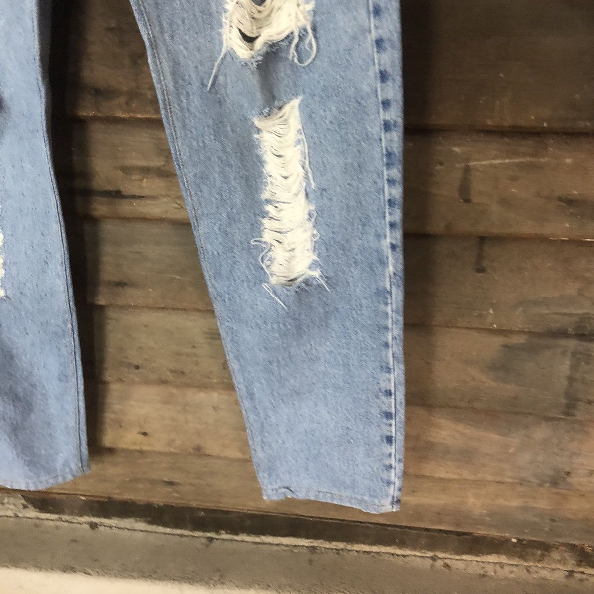 Levi's DLS 550 Levis Blue Distressed Denim Pants #BB543 Size US 34 / EU 50 - 9 Thumbnail