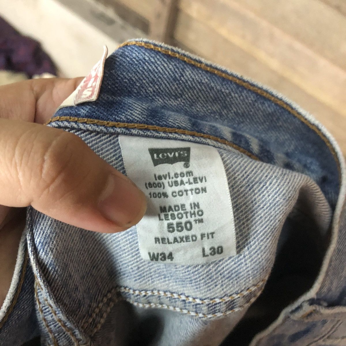 Levi's DLS 550 Levis Blue Distressed Denim Pants #BB543 Size US 34 / EU 50 - 19 Thumbnail