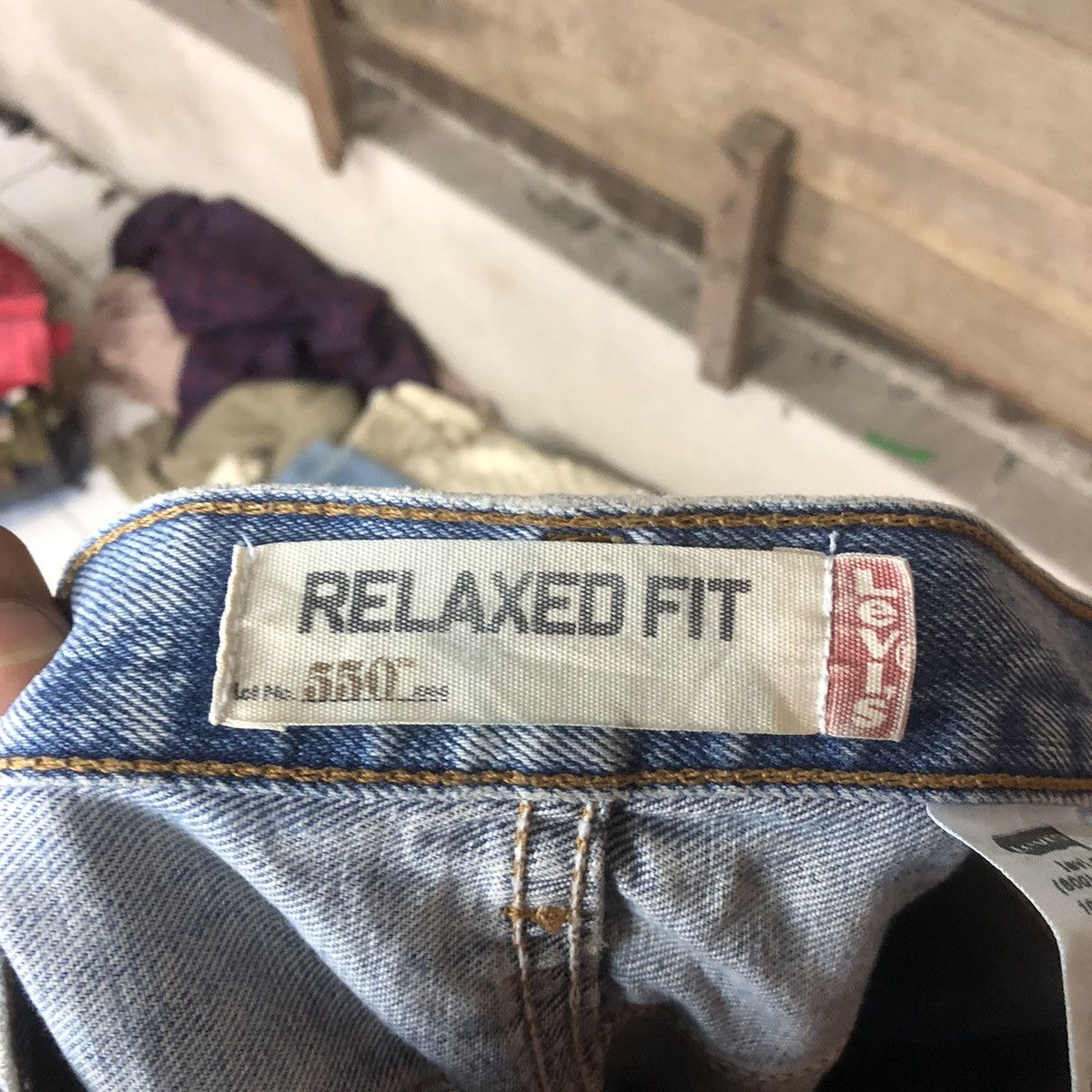 Levi's DLS 550 Levis Blue Distressed Denim Pants #BB543 Size US 34 / EU 50 - 18 Thumbnail