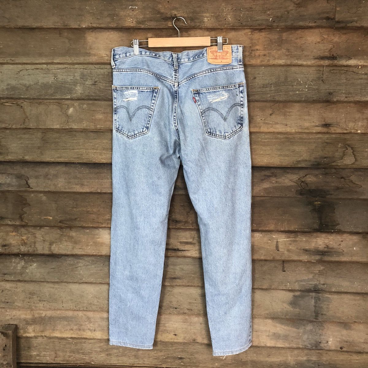 Levi's DLS 550 Levis Blue Distressed Denim Pants #BB543 Size US 34 / EU 50 - 11 Thumbnail