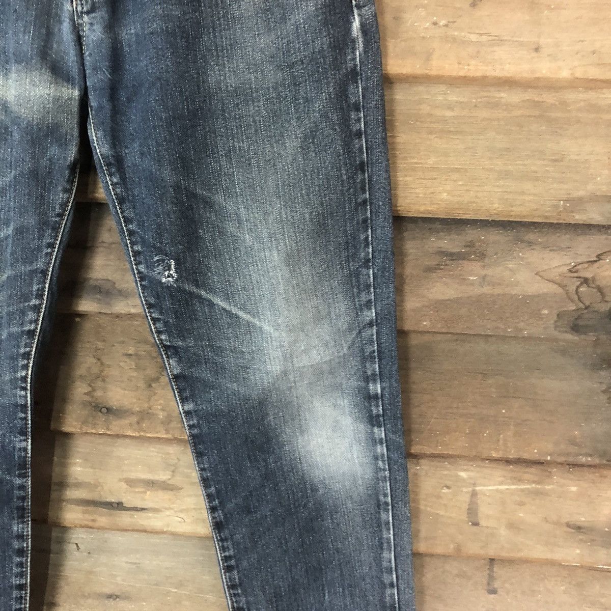 Japanese Brand DLS Japanese Brand Blue Distressed Denim Pants #BB554 Size US 30 / EU 46 - 7 Thumbnail